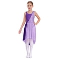 thumbnail image 1 of Riismen Robe de Danse Ballet Sans Manches à Sequins pour Filles, Robe Justaucorps de Gymnastique, Performance de Patinage, Lavande 8, 1 of 7