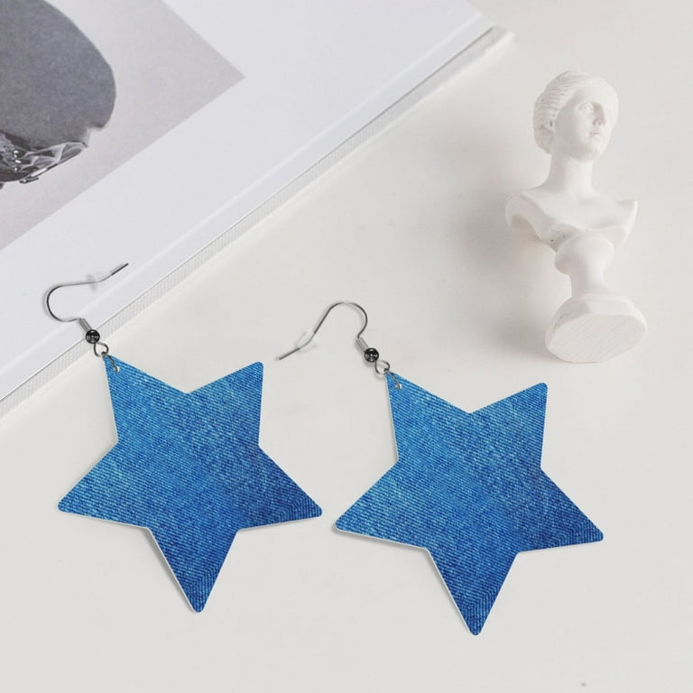 Faux Leather Dangle Earrings For Women - Lightweight Round PVC Earrings, Silver Plated Hooks, No Gemstone