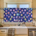 thumbnail image 2 of Yayeee Kitchen Curtains Tier Set of 2 Light Filtering 57"x24" Over Sink Window Panels, Blue Colorful Candies, 2 of 7