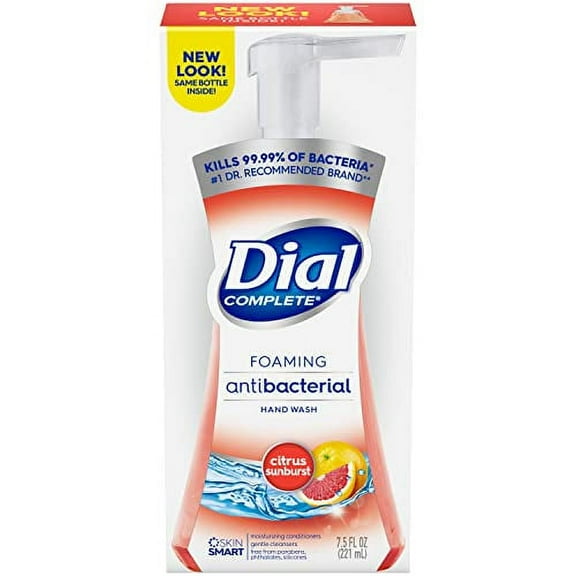 Dial Complete Antibacterial Foaming Kitchen Hand Soap, Citrus Sunburst, 7.5 Oz, 3 Pack