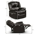 thumbnail image 2 of Costway Recliner Chair Lounger Single Sofa Home Theater Seating w/Footrest Brown, 2 of 11