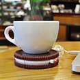 thumbnail image 4 of Hot Cookie Cup Warmer Mini USB Coffee Mug Warmer Cookie Shape Coffee Warmer Hot Plate for Tea Cups, 4 of 4