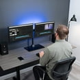 thumbnail image 4 of Support Double Moniteur Noir Réglable avec Base Gl Autoportante Convient à 2 Écrans jusqu'à 27 Pouces, 4 of 5