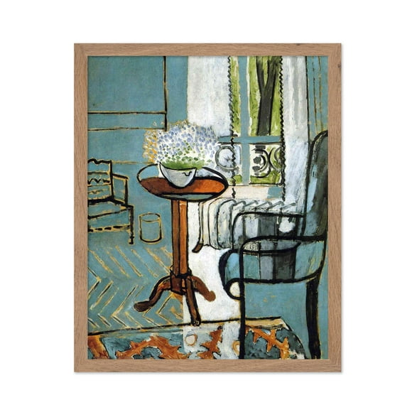 Poster Master Vintage Henri Matisse Poster - Retro Fauvism Print - Gift for Artist, Housewarming - The Window, Flower Pot, Abstract - Wall Decor for Home, Living Room, 8x10 Beige Framed