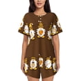thumbnail image 1 of Balery Gnomes With Honey Conjunto de Pijama para Mujer con Estampado, Dos Piezas de Manga Corta y Shorts, Ropa de Dormir Suave con Cuello Redondo y Bolsillos-X-Large, 1 of 6