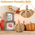 thumbnail image 6 of Hand-Woven Straw Pumpkin Decoration with Twisted Texture and Dark Wrapped Hobby, 1 Piece, Beige, for Fall and Halloween Table, 6 of 6