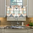 thumbnail image 2 of Yayeee Kitchen Curtains Light Filtering 27"x24" Rod Pocket Short Cafe Window Panel, Pink Geometric, 2 of 7