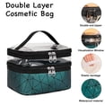 thumbnail image 3 of Bolsa de maquillaje, bolsa organizadora de maquillaje grande de doble capa de cuero, accesorios de viaje, bolsa de aseo esencial para dormitorio para mujeres, bolsa de cosméticos Travel Essentials,, 3 of 5