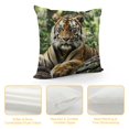 thumbnail image 4 of Decorative Throw Pillow Covers - Bengal Tiger in Forest Square Cushion Case Soft Pillowcase Pillow Sham Protector for Bed Sofa Couch Home Decor, 4 of 5