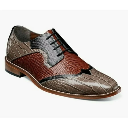 

Stacy Adams Gregorio Leather Sole Wingtip Oxford Men Shoes Gray Multi 25473-062