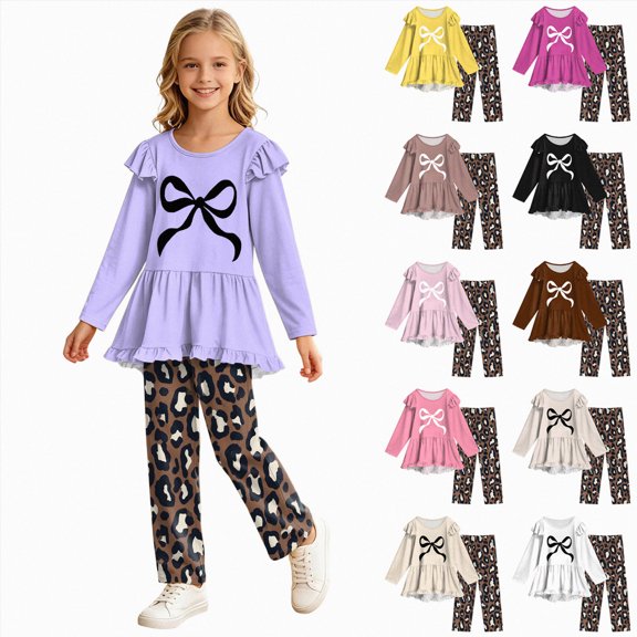 11-12 Years Girls Long Sleeved Top Slim Fit Trousers Suitable For Home Wear Or Outdoor Wear Back To School Outfits For Girls 10-12