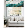 thumbnail image 5 of Aqua Marble Texture Curtain Valances for Windows, Modern Art Window Valances, Window Treatment Rod Pocket Valance Curtains for Living Room/Kitchen/Bedroom/Bathroom, 54x18inch, 5 of 9