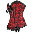 thumbnail image 6 of Difdany Women's Lace Up Corset Top Renaissance Overbust Bustier Bodysuit Plus Size Shapewear Red L, 6 of 8