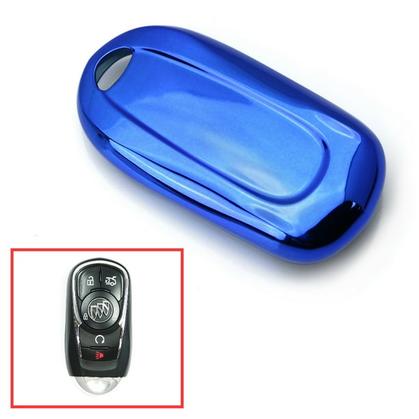 Ijdmtoy Chrome Finish Blue Tpu Key Fob Protective Cover