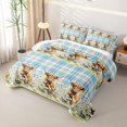 thumbnail image 3 of Erosebridal Highland Cow Bed Spread Queen, Groovy Floral Queen Coverlet Set, Blue Buffalo, 3 Pieces, 3 of 7