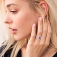 thumbnail image 6 of APSVO S925 Sterling Silver Plated Love Heart Rings for Women Girls CZ February Birthstone Ring with Purple Amethyst Promise Band Wedding Birthday Graduation Jewelry Gifts Teen Mom Kids, 6 of 9