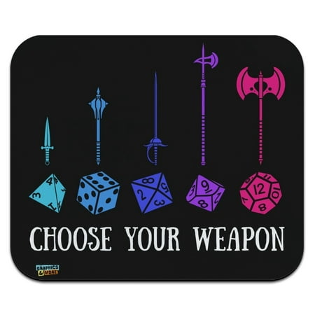 - Choose Your Weapon Dungeon RPG Dice Low Profile Thin Mouse Pad Mousepad