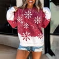 thumbnail image 6 of Women's Pullover Tops O-Neck Christmas Print Long-sleeved Sweatshirt Casual Blouse, 6 of 6