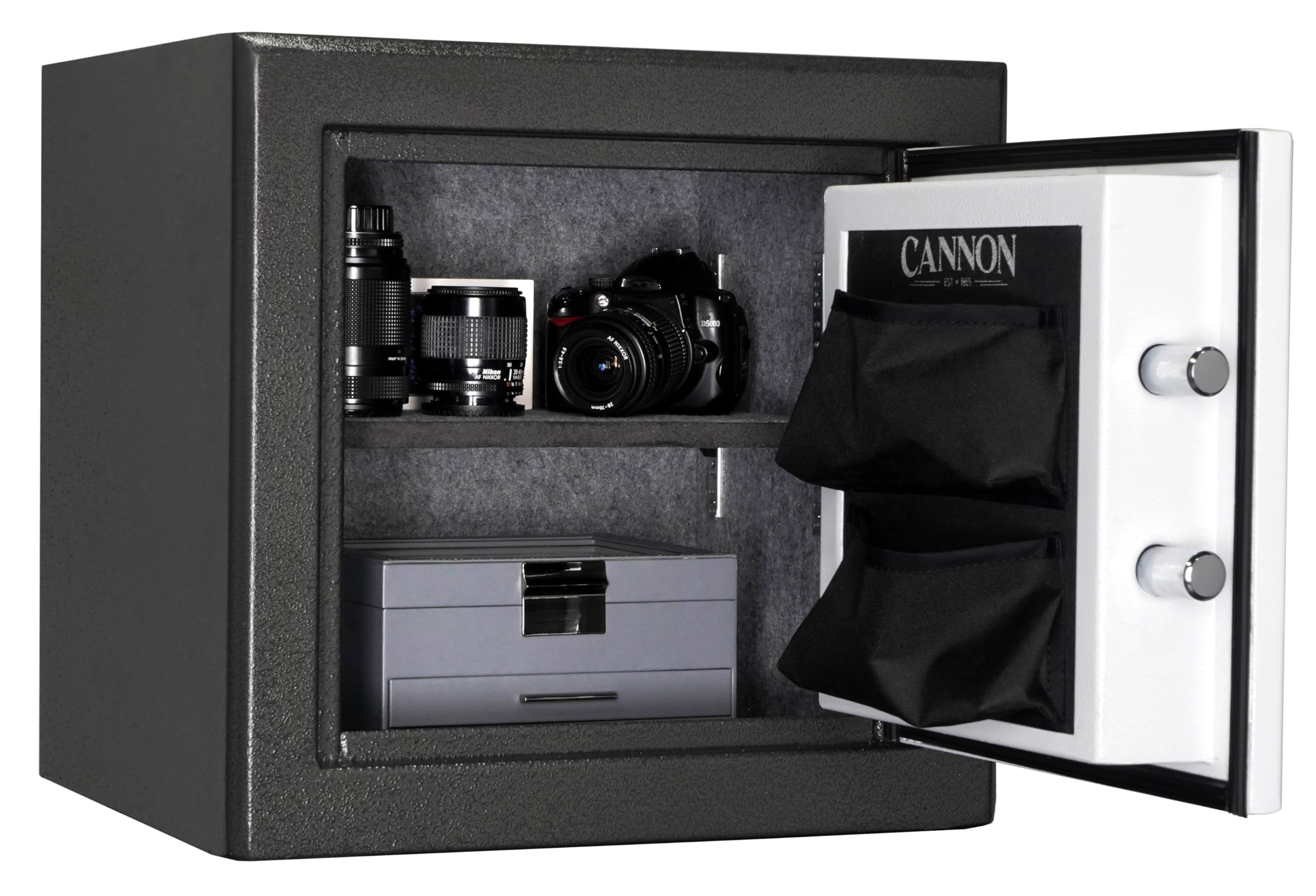 Cannon 60-Minute Fireproof Home Safe with Electronic Lock, Adjustable Shelf & Door Organizer – Fire & Smoke Protection for Documents, Jewelry & Valuables 1819-DGPH6HEB-23
