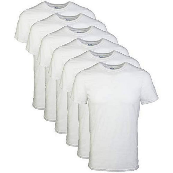 Gildan Men's Tag Free, Crew T-shirts, White, 6-pack 3XL