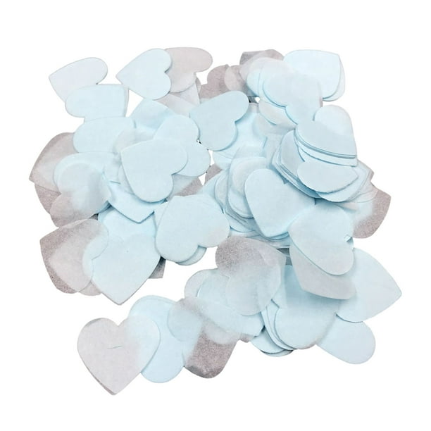 Bearachild Confeti de corazones de amor, accesorios para manualidades, suministros de adorno de boda pequeños, papel de relleno de globos, Kits de decoración para fiestas Azul claro