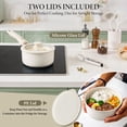 thumbnail image 3 of Coliware 10Pcs Pots and Pans Set, Nonstick Induction Ready Cookware Set with Detachable Handle Utensils, All Stoves Compatible Kitchenware Set for Healthy Cooking, Dishwasher Safe-White, 3 of 19