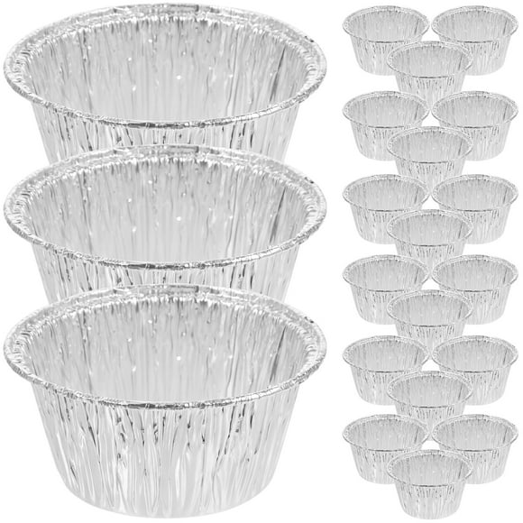 MasteelfCA 100pcs 110ML Disposable Egg Tarts Tin Foil Round Mold Mini Cupcake/Muffin Baking Cups for Baking Supplies Round Egg Tart Tins Moulds