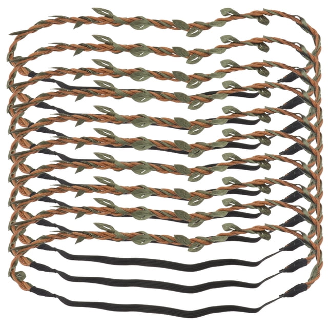 10 unidades de diadema tejida, material para hacer coronas y tocados, color marrón