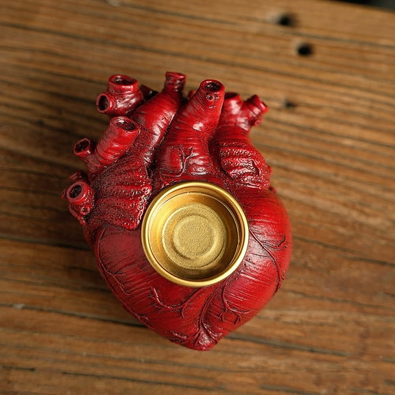 LHNFT Human Organ Models Candle Holder, Retro Heart Spine Brain Candlestick Candle Stand Holder Resin Tealight Candle Holders for Halloween Horror Theme Party Tabletop Fireplace Decoration