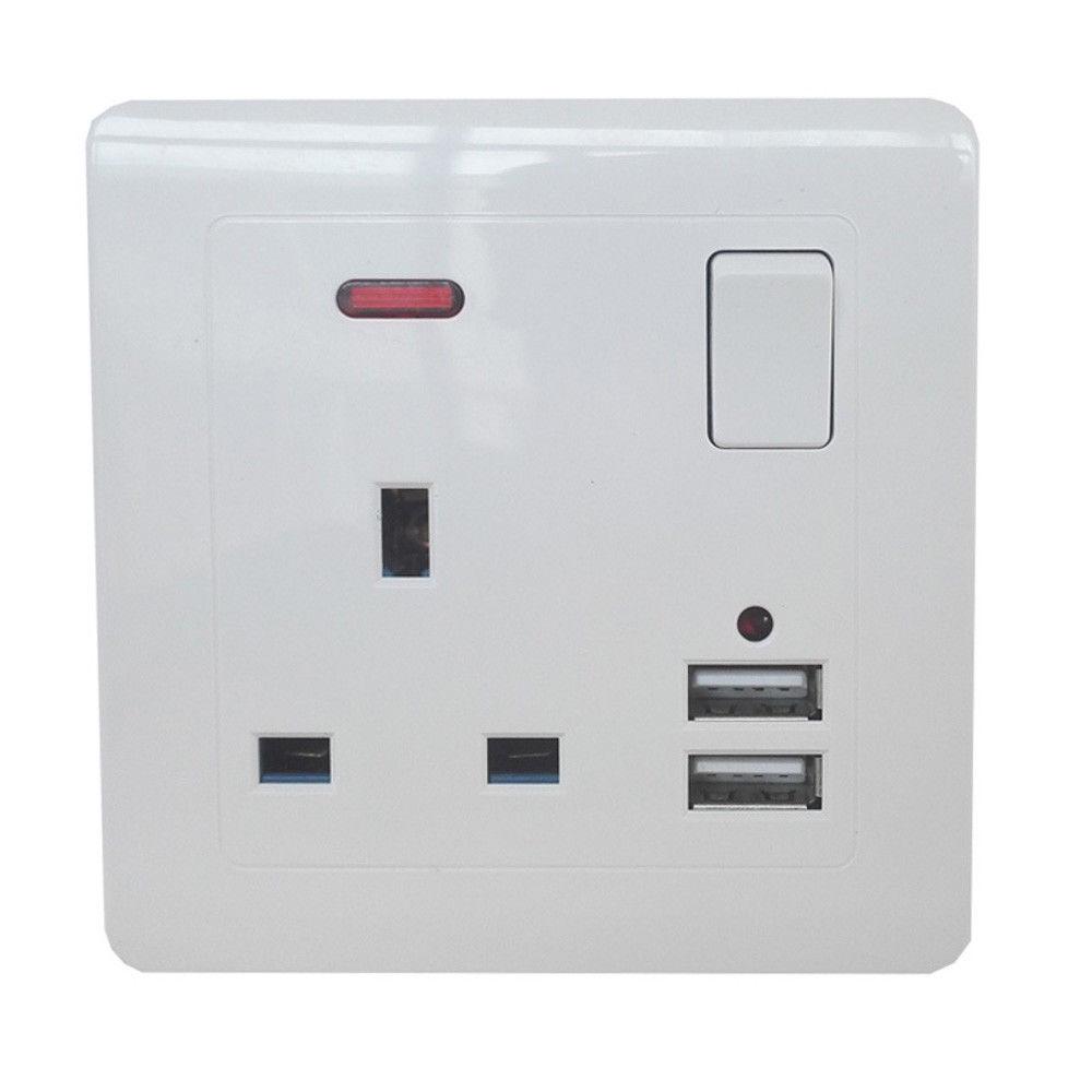 13A SINGLE GANG MAINS WALL PLUG SWITCHED SOCKET