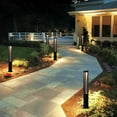 thumbnail image 3 of Round Black LED Garden Aluminum Light, Decorative Outdoor Bollard Light for Garden, Pathway, and Driveway, 3 of 7