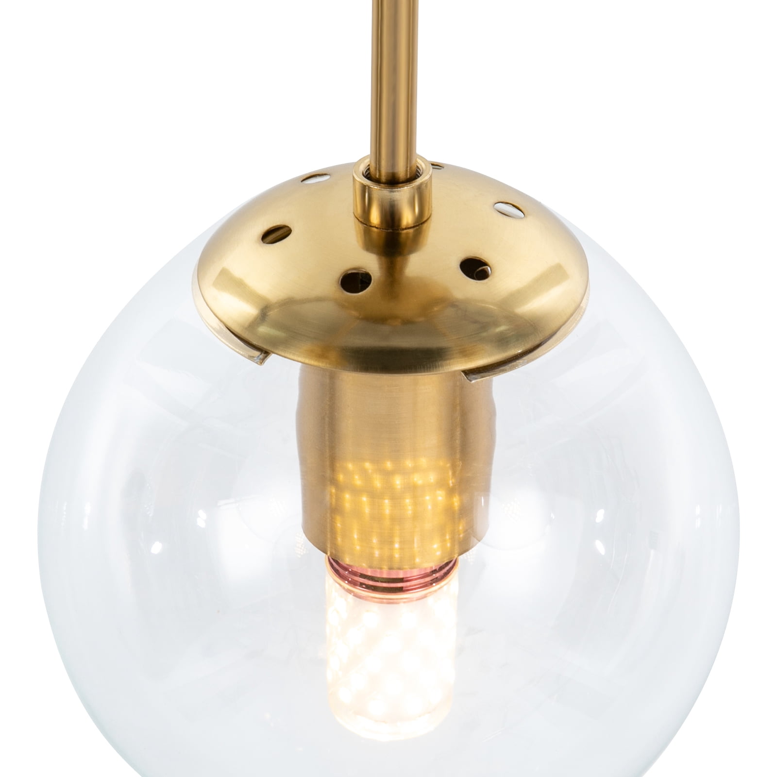 Wildnix Modern Gold Ceiling Light with Glass Lampshades, Adjustable Lighting Colors, and 60W Bulb Capacity for Living Room, Bedroom, and Hallway