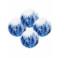 thumbnail image 7 of 15 Inch Round Placemats Set of 4, Blue Christmas Non Slip Heat Insulation PP Table Mats, Winter Snowflake Abstract Forest Tree Washable Place Mats for Kitchen Dining Party Table Decor, 7 of 7