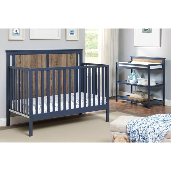 Suite Bebe Connelly Crib in Midnight Blue and Vintage Walnut Finish