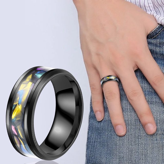 Riforla Shell Titanium Ring Men Popular Exquisite Ring Simple Fashion Jewelry Popular Accessories Mens Jewelry Multicolor 7