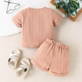 thumbnail image 4 of GYRATEDREAM Boy's 2 Pieces Cotton Linen Set Casual Henley Shirts Short Sleeve Top and Beach Shorts Summer Outfits for Coffee 2-3T, 4 of 9