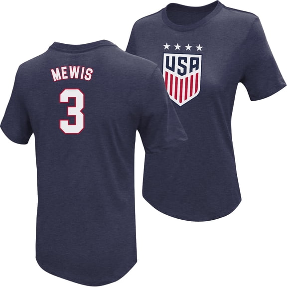 Icon Sports Unisex Samantha Mewis Blue USWNT Player Name & Number T-Shirt