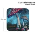 thumbnail image 2 of Yiaed Fantasy Mushrooms Print Leather Coasters for Drinks - Cup Coasters Coffee Table Kitchen Table Bar, Home & Office Gifts Handmade Drink Coasters-Square, 2 of 6