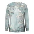 thumbnail image 5 of miqiqism Women Floral Printed Sweatshirt Juniors Slim Fit Pullover Hoodless Blouses Teen Girls Long Sleeves Crewneck Sweatshirts Loose Fit Tunic Blouses,Green,Small, 5 of 5