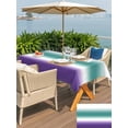 thumbnail image 5 of Outdoor Tablecloth with Umbrella Hole for Patio/Picnic/Party/Camping, Turquoise Purple Ombre Waterproof Table Cloth Rectangle Table Cover Washable, Modern Color Gradient Abstract Art (60"x 120"), 5 of 9
