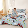 thumbnail image 4 of Catabedysis Blue Letter W 7-Piece Twin Bedding,Cute Cattle Sheep Bedding Comforter Set,Colorful Stars Reversible For Boys, 4 of 7
