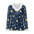 thumbnail image 4 of Rotm Womens Christmas Tops Trim V Neck Christmas Shirt Long Sleeve Tops Solid Casual Xmas Holiday Blouses Womens Novelty Christmas Gifts(Navy,3XL), 4 of 5
