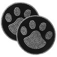 thumbnail image 1 of unbranded 2Ud Anti-Skid Car Cup Mats with Rhinestone Embellishment Easy to Clean White Coasters, 1 of 8