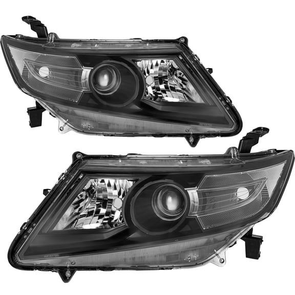 For 2011-2017 Honda Odyssey Halogen Black Clear Haolgen Projector Headlights