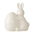 thumbnail image 2 of Dsscvnef Cute Ceramic Easter Bunny Figurine Small Porcelain Rabbit Statue Spring Home Tabletop Collectible Holiday Ornament Desktop Decoration, 2 of 3