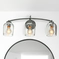 thumbnail image 2 of Robert Stevenson Lighting Adrian - Metal and Clear Glass 3-Light Vanity Light, Chrome, 2 of 4
