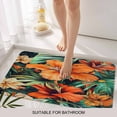 thumbnail image 6 of Burnt Orange Floral Doormat Outdoor Entrance 16"x24", Tropical Botanical Leaves Floral Absorb Moisture Dirt Door Mats, Non-Slip Rubber Backing Floor Mats Indoor, Low-Profile Front Door Rugs, 6 of 9