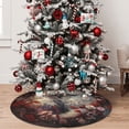 thumbnail image 4 of KLL 36" Christmas Tree Skirt Flower Cat Couple Xmas Tree Skirts Mat for New Year Xmas Holiday Party Indoor Outdoor Home Decoration, 4 of 5