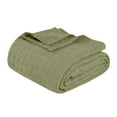 thumbnail image 2 of Superior Basketweave All-Season Cotton Blanket, Throw (Non-Standard), Sage, 2 of 10
