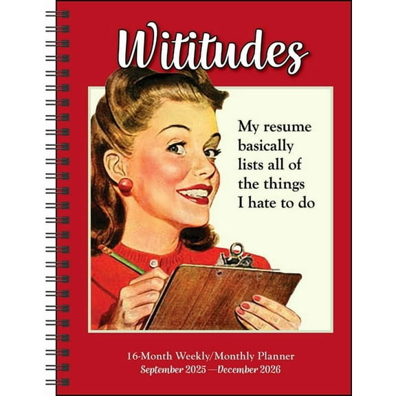 Wititudes 16-Month 2025-2026 Weekly/Monthly Planner Calendar, (Paperback)